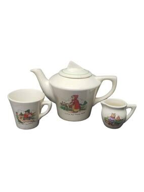 Vintage Sylvan Childs Nursery Rhyme Tea Set | Cup Tea Pot - Saucer Kids Play Set